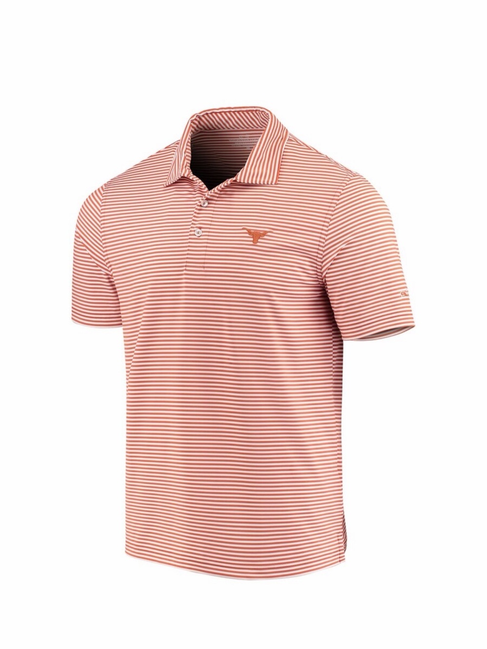Vineyard Vines Performance Orange Texas Longhorns Winstead Stripe Polo Large